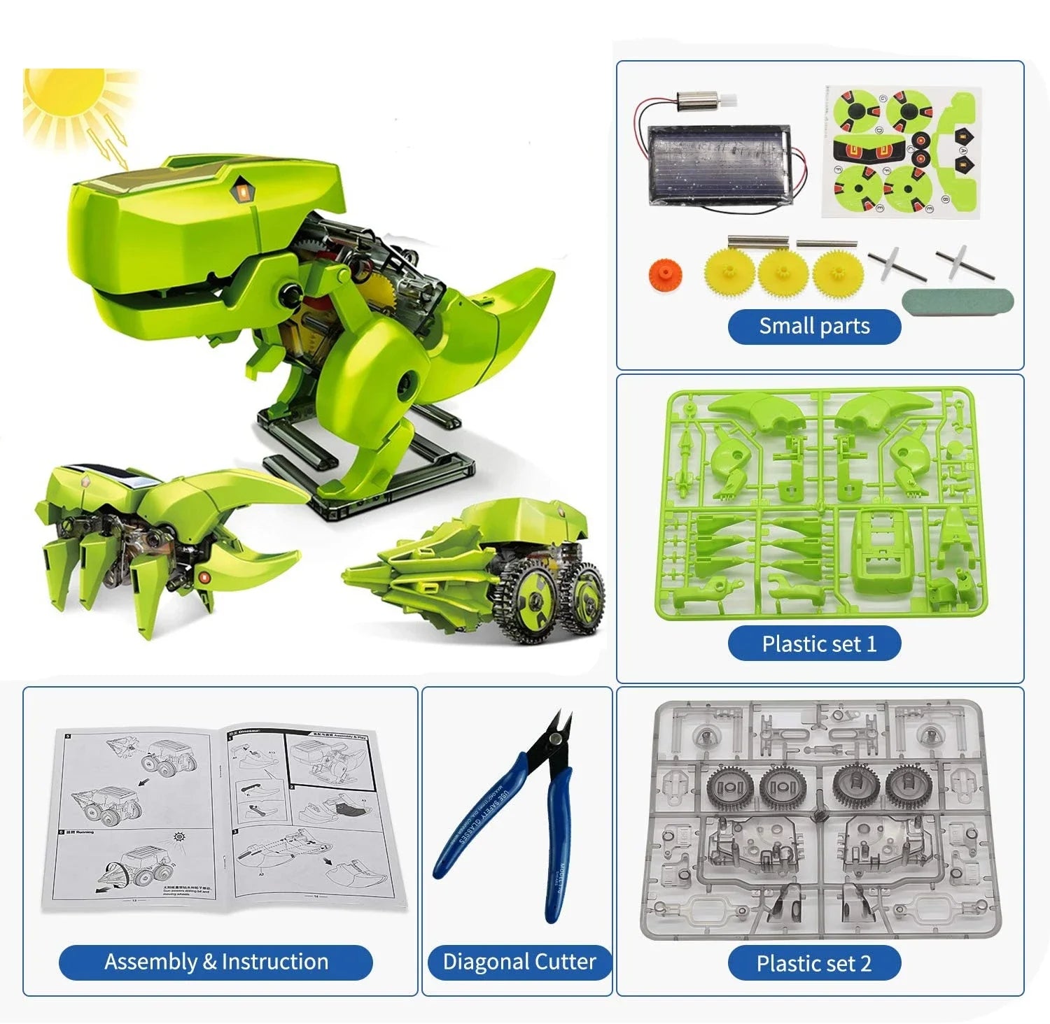 STEM Educational Toys Solar Robot Technology Science Kits Learning Development Scientific Fantasy Toy for Kids Children Boys