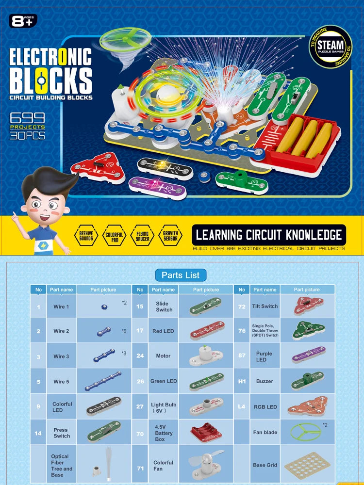 2025 Science Experiments Kits Circuits Electronic For Kids Physical Circuito Electrico niños For Children STEM Toys Science Kits