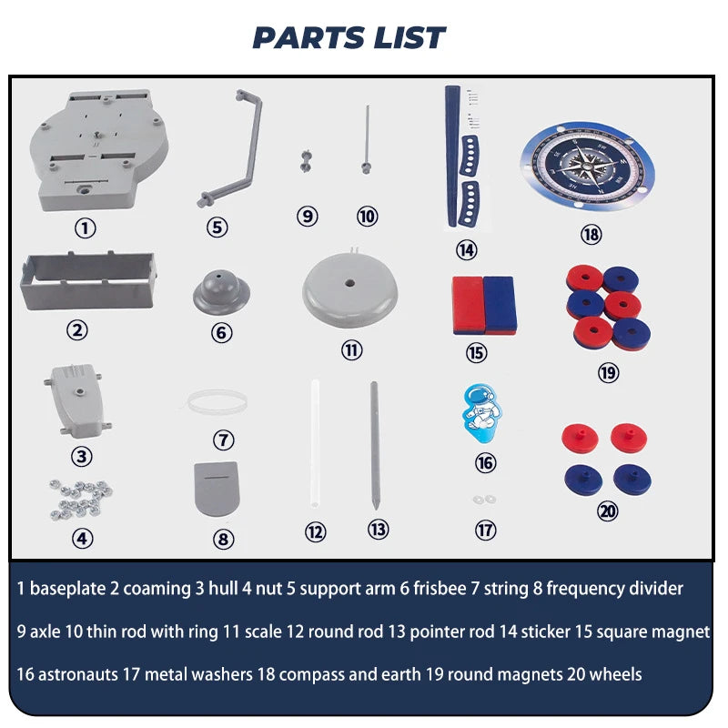 12 IN 1 Magnetic Science Making Material Kit Physical Experiment Explore Interest Cultivation Learning Educational Toys for Kids