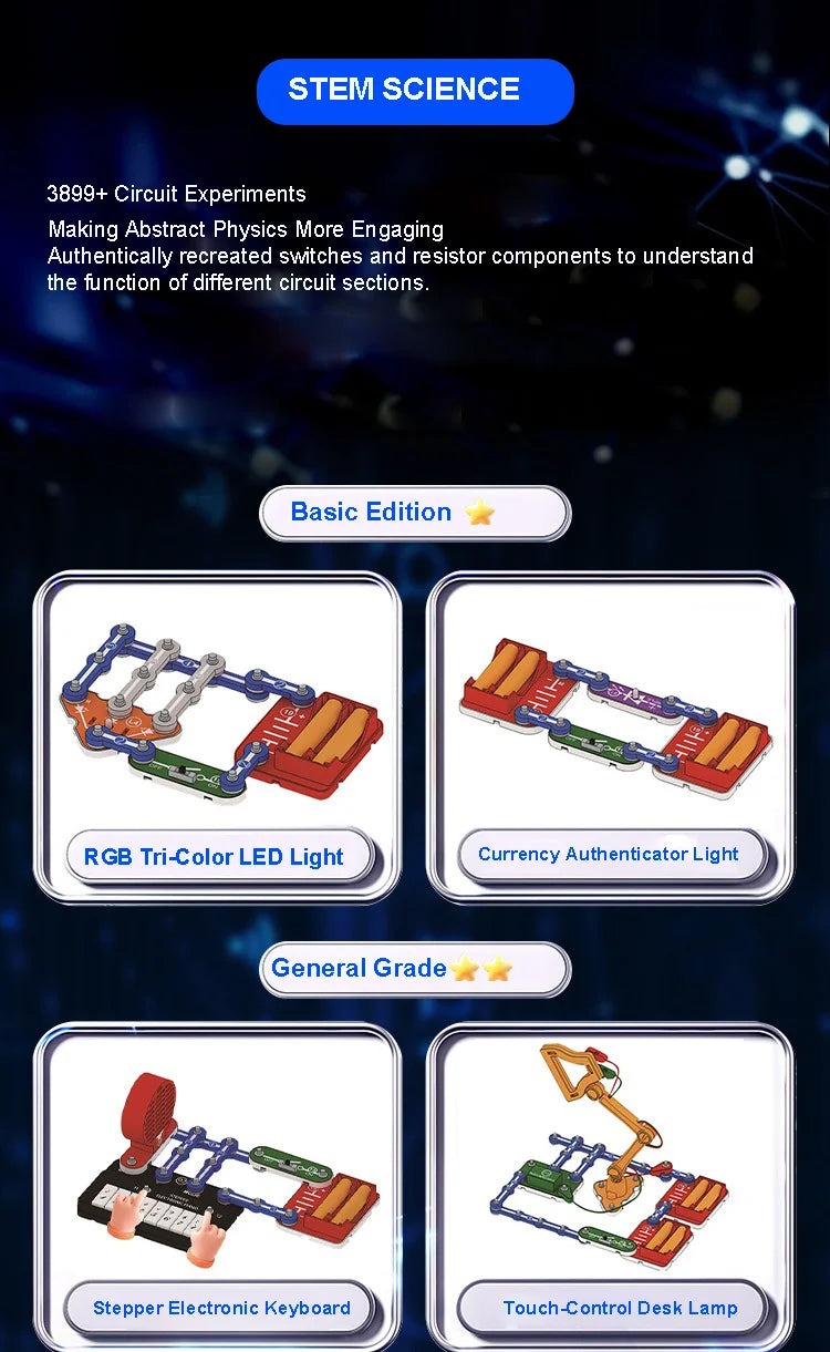 2025 Science Experiments Kits Circuits Electronic For Kids Physical Circuito Electrico niños For Children STEM Toys Science Kits