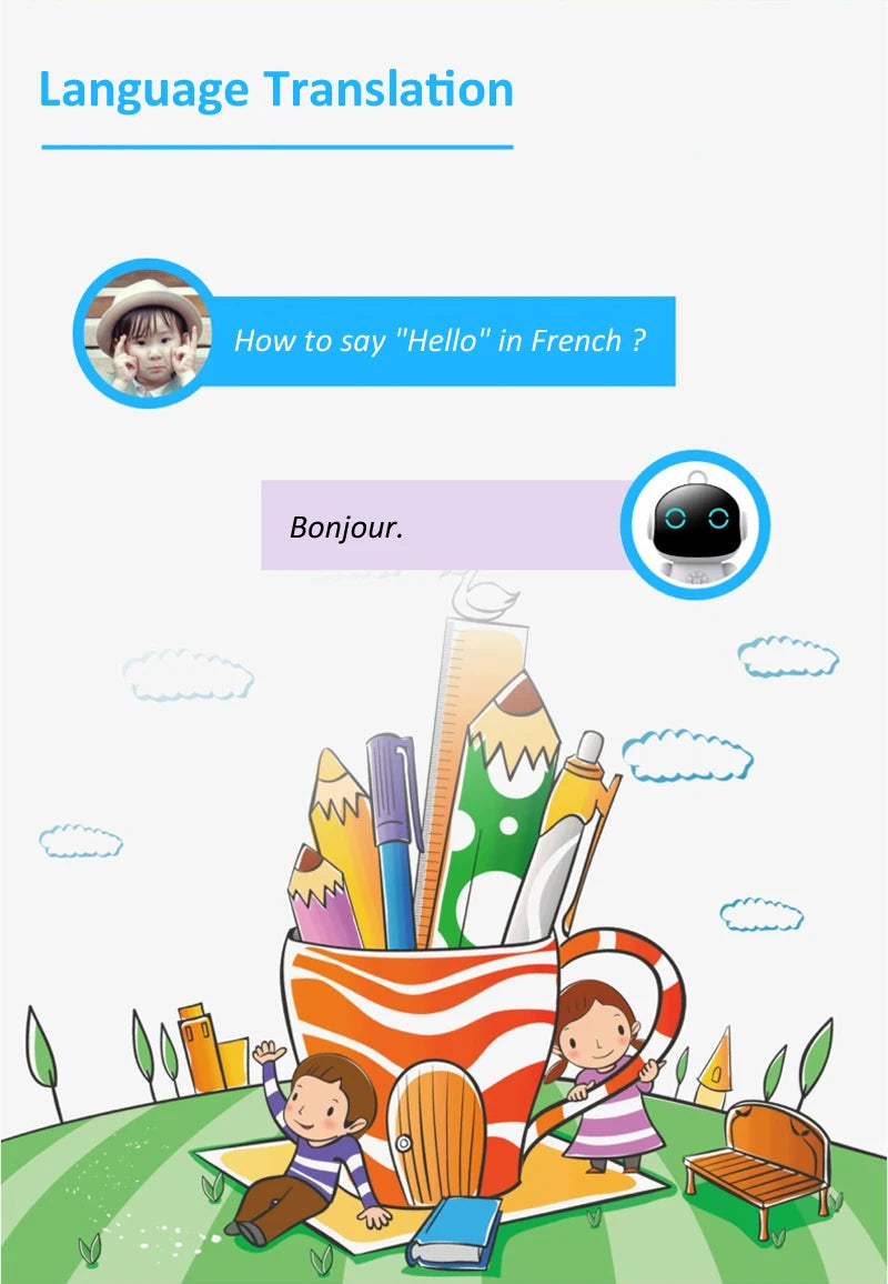 Tuya Smart AI Robot WiFi Early Education Toys for Children.