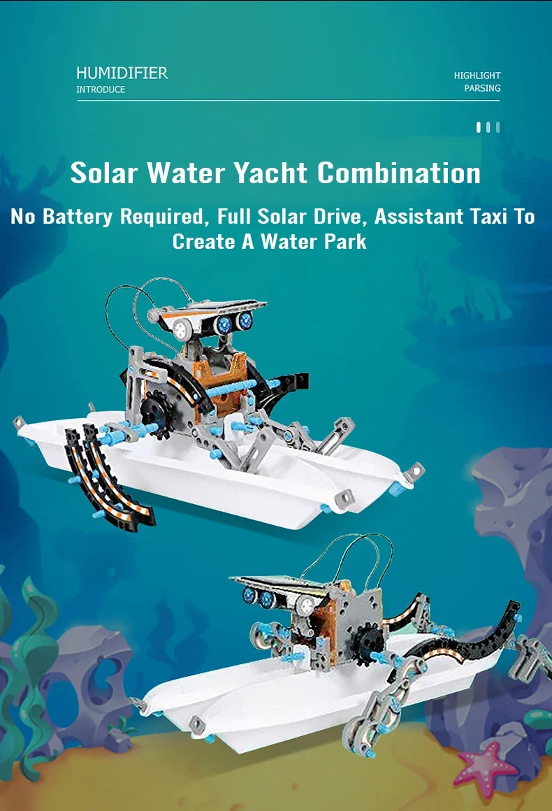 12 in 1 Science Experiment Solar Robot Toy DIY Building Powered Learning Tool Education Robots Technological Gadgets Kit for Kid