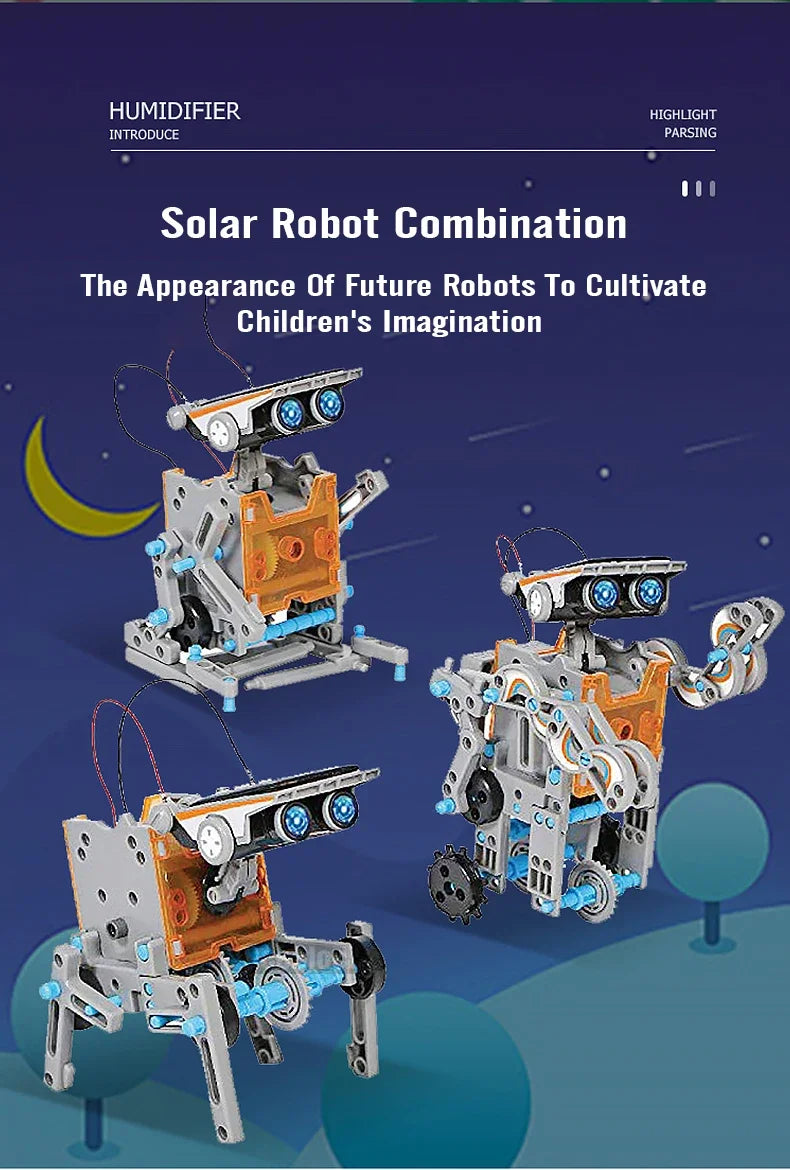 12 in 1 Science Experiment Solar Robot Toy DIY Building Powered Learning Tool Education Robots Technological Gadgets Kit for Kid