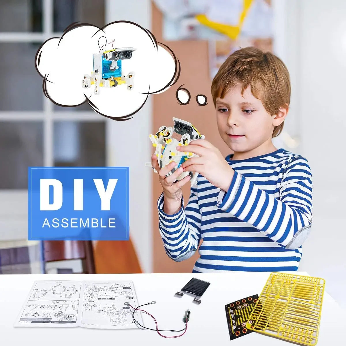 STEM Educational Toys Solar Robot Technology Science Kits Learning Development Scientific Fantasy Toy for Kids Children Boys