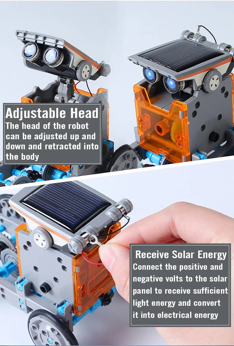 12 in 1 Science Experiment Solar Robot Toy DIY Building Powered Learning Tool Education Robots Technological Gadgets Kit for Kid