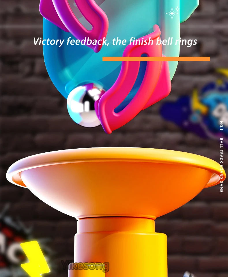 Educational Montessori Toy Multi-Layer Track Adventure Game Rail Rolling Ball Model Interactive Brain for Children Kids