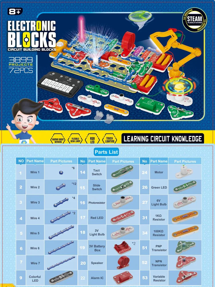 2025 Science Experiments Kits Circuits Electronic For Kids Physical Circuito Electrico niños For Children STEM Toys Science Kits