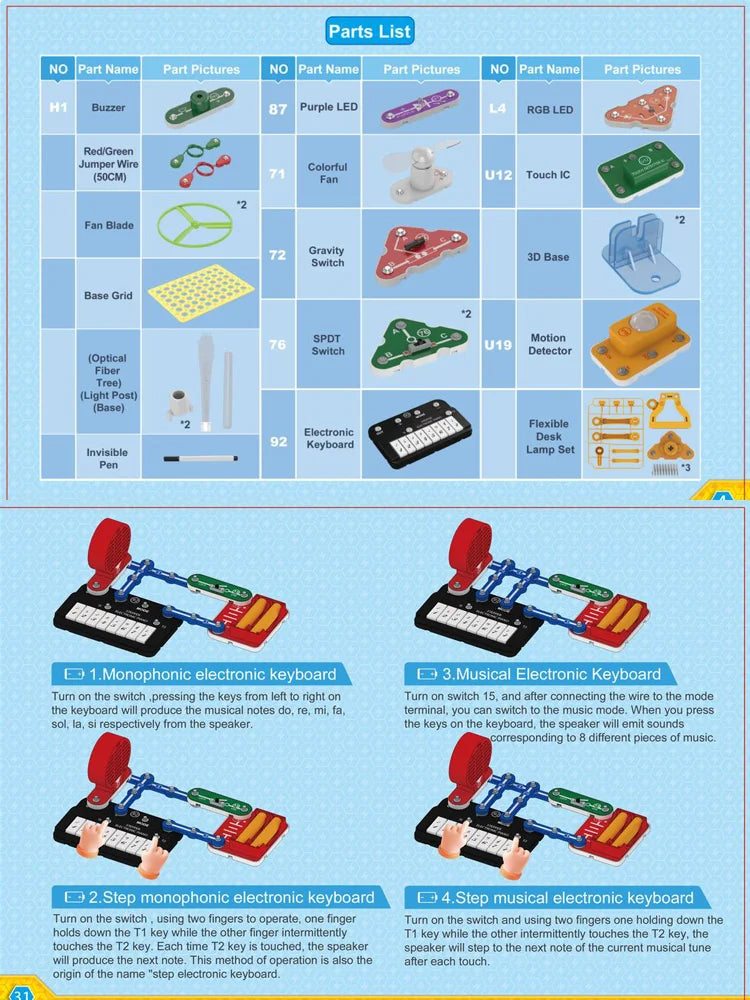 2025 Science Experiments Kits Circuits Electronic For Kids Physical Circuito Electrico niños For Children STEM Toys Science Kits